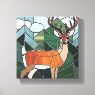 Impressão Em Tela Arte em Vidro Pintado, Estilo de Arte de Veado em 