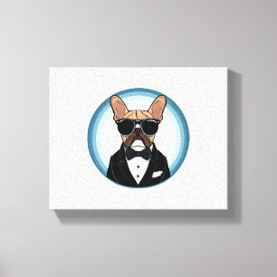 Impressão Em Tela Arte Engraçada e Engraçada do Bulldog Francês