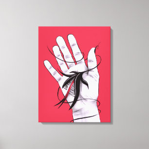 Impressão Em Tela Arte Escura - Mão Com Monstro - Gótico Preto Verme