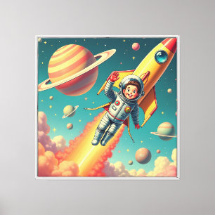 Impressão Em Tela Arte Espacial Retro-Futurista – Estilo anos 1950