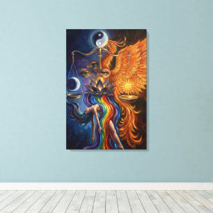 Impressão Em Tela Arte Espiritual em Tela Equilíbrio Fênix