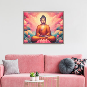 Impressão Em Tela Arte espiritual Gautam Budh para felicidade calma