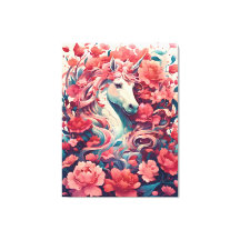 Arte Fantasia de Unicórnio Rosa Etéreo