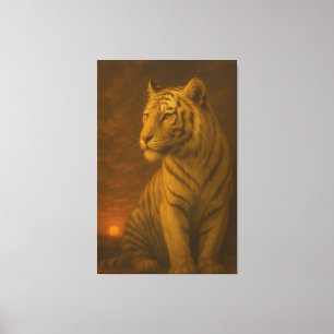 Impressão Em Tela Arte Fantasia do Tigre Branco – Luz da Selva Místi