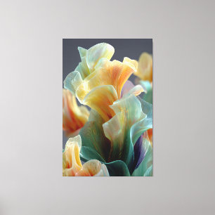Impressão Em Tela Arte Fantasia Pétalas de Vidro Arco-Íris Pastel Ir