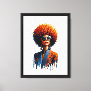 Impressão Em Tela Arte feminina em muro mostrando a beleza das mulhe