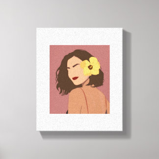 Impressão Em Tela Arte feminina em muro mostrando a beleza das mulhe