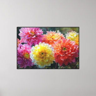 Impressão Em Tela Arte Floral Abstrata com Flores Surreais