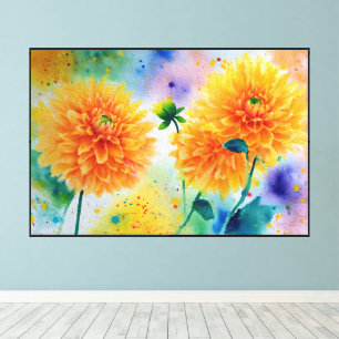 Impressão Em Tela Arte Floral Abstrata com Textura Brilhante