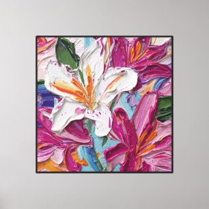 Impressão Em Tela Arte Floral Abstrata Flor de Lírio Ousada