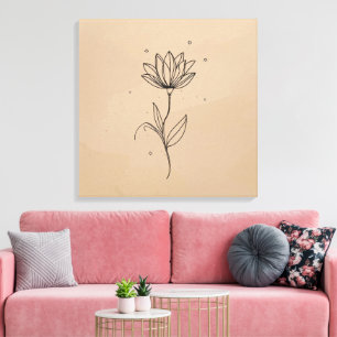 Impressão Em Tela Arte Floral de Parede Elegante Tela Botânica Mod