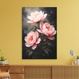 Impressão Em Tela Arte Floral de Peônia