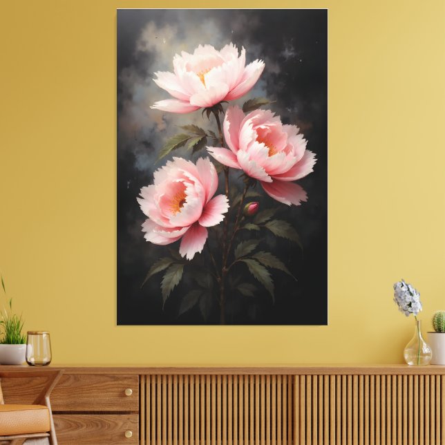 Impressão Em Tela Arte Floral de Peônia (Insitu(Sala de estar))