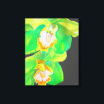 Impressão Em Tela Arte floral moderna das orquídeas<br><div class="desc">Arte floral moderna das flores de aquarelas,  de Sacha Grossel,  de uma flor de orquídea com um sistema de design de cor de limão e limão de citrinos. Arte moderna e colorida</div>