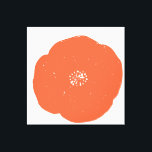 Impressão Em Tela Arte Floral Retrópica em Laranja Vintage e Branco<br><div class="desc">Acenda sua parede com este Impressão de Bloco de Flor Sobredimensionado na Canvas Laranja Tangerina.</div>