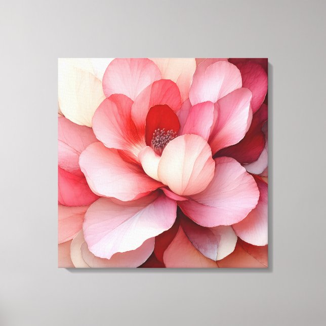 Impressão Em Tela Arte Floral Texturizada Elegante (Frente)