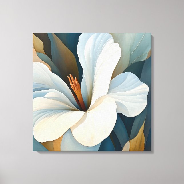 Impressão Em Tela Arte Floral Texturizada Elegante (Frente)