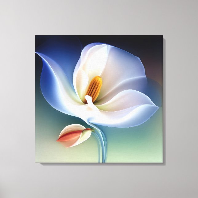 Impressão Em Tela Arte Floral Texturizada Elegante (Frente)