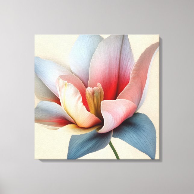 Impressão Em Tela Arte Floral Texturizada Elegante (Frente)