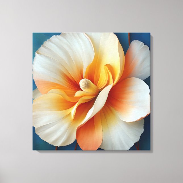 Impressão Em Tela Arte Floral Texturizada Elegante (Frente)