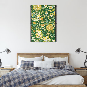 Impressão Em Tela Arte Floral Verde Cherwell Vintage William Morris