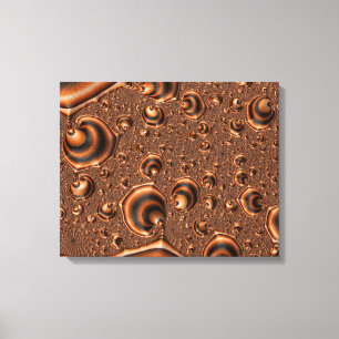 Impressão Em Tela Arte Fractal Alaranjado Preto Espiralado Funky Tri