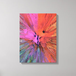 Impressão Em Tela Arte Fractal Borboleta de Energia Rosa