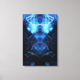 Impressão Em Tela Arte Fractal de Energia Nebulosa Azul