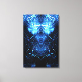 Impressão Em Tela Arte Fractal de Energia Nebulosa Azul