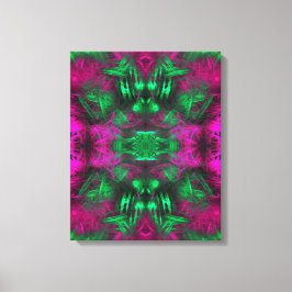 Impressão Em Tela Arte Fractal de Energia Neon Psicodélica