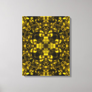 Impressão Em Tela Arte Fractal de Energia Sagrada Dourada