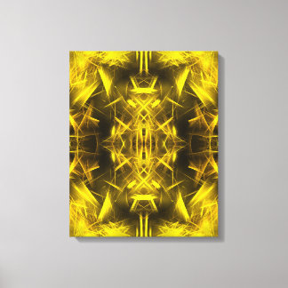 Impressão Em Tela Arte Fractal de Plasma Elétrico Dourado