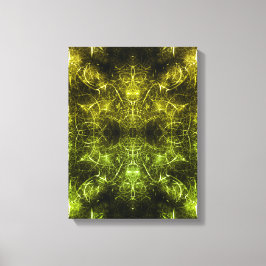 Impressão Em Tela Arte Fractal de Plasma Elétrico Dourado