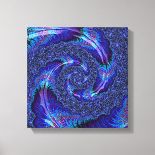 Impressão Em Tela Arte fractal espiral vibrante e ousado e psicodéli