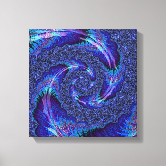 Impressão Em Tela Arte Fractal Espiratória Psicodélica Branca Vibran (Frente)