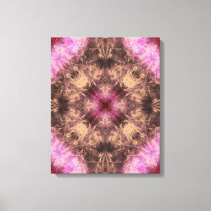 Impressão Em Tela Arte Fractal Kaleidoscópica Rose Gold Energy