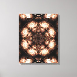 Impressão Em Tela Arte Fractal Mandala de Energia Âmbar