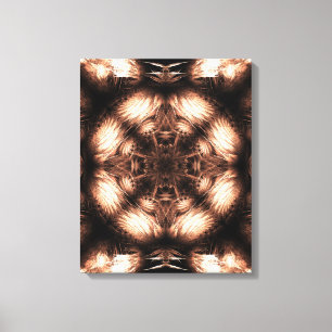 Impressão Em Tela Arte Fractal Mandala de Energia Âmbar