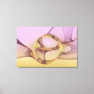 Impressão Em Tela Arte fractal moderno dourado rosa abstrato