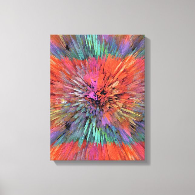 Impressão Em Tela Arte Fractal Supernova Arco-íris (Frente)