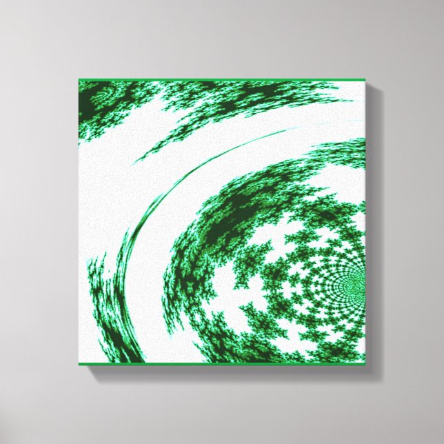 Impressão Em Tela Arte Fractal Verde (Frente)