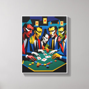 Impressão Em Tela Arte Geométrica Abstrata de Estratégia de Poker