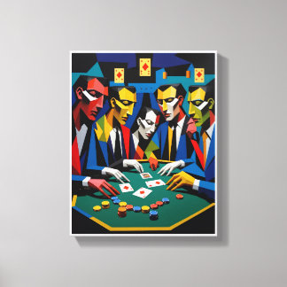 Impressão Em Tela Arte Geométrica Abstrata de Estratégia de Poker