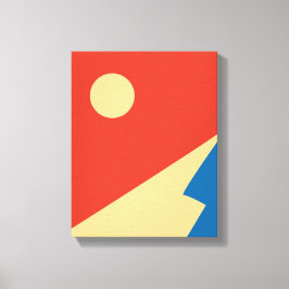 Impressão Em Tela Arte Geométrica das Montanhas e do Meio século Sol