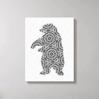 Impressão Em Tela Arte Geométrica do Urso Animal Simples