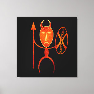 Impressão Em Tela Arte guerreira tribal abstrato africana