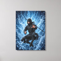 Arte Japonesa de Parede Ninja Warrior na Água
