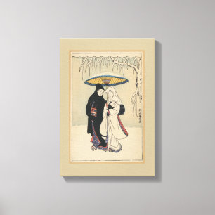 Impressão Em Tela Arte japonesa do vintage bonito, pintura da gueixa