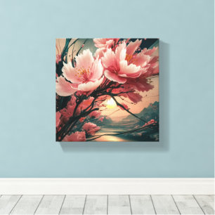 Impressão Em Tela Arte Japonesa Inspirou o Flor de Cereja