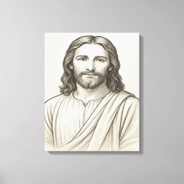 Impressão Em Tela Arte LDS da Ilustração do Cristo Jesus™ (Frente)